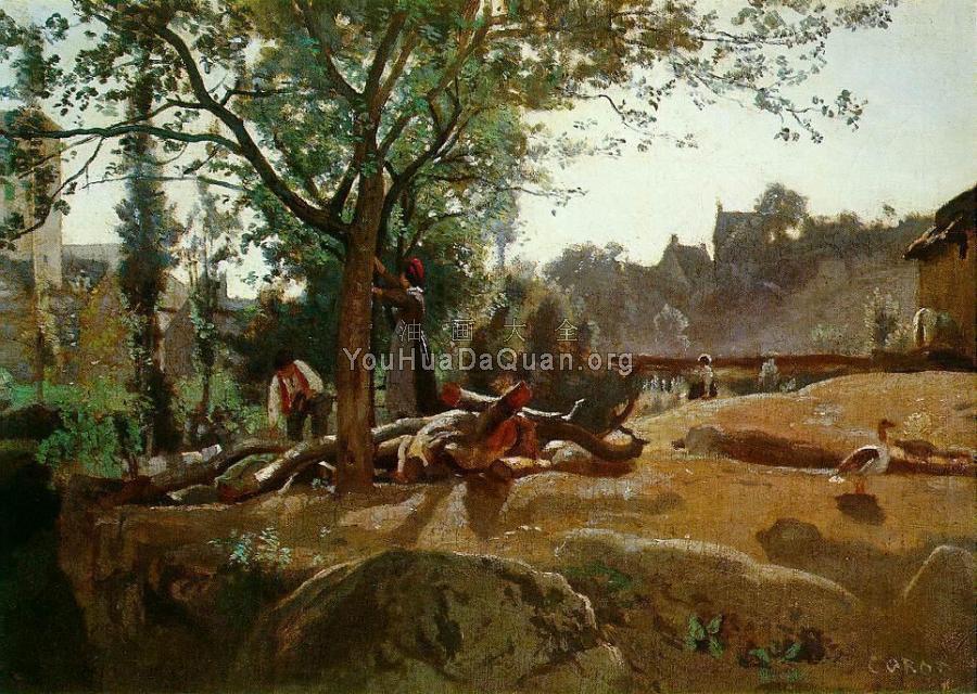 Peasants under the Trees at Dawn, Morvan - 让·巴蒂斯特·卡米耶·柯罗